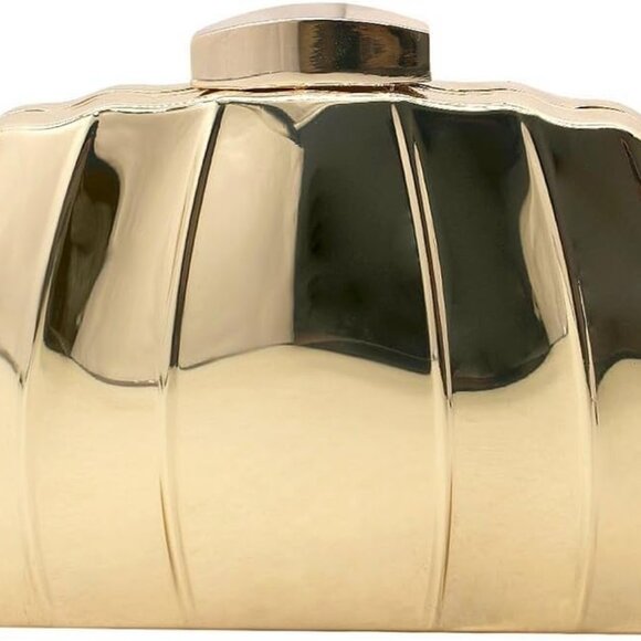 Accessories - Women Metallic Clutch Purse Evening Bag Wedding Party Shoulder Bag